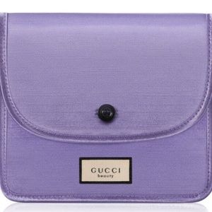NEW Gucci Beauty Purple Satin Makeup Pouch